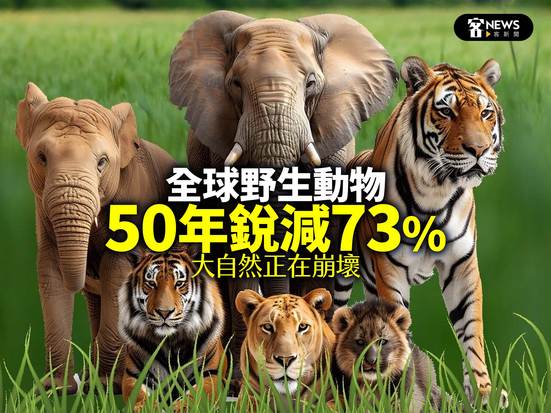 全球野生動物50年銳減73%　大自然正在崩壞